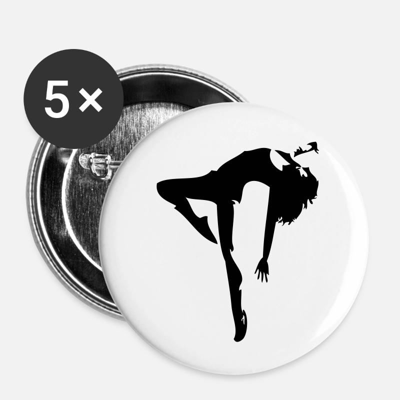 taenzer_5 - Buttons klein 25 mm (5er Pack) - Weiß