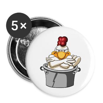 Chicken - Buttons small 1''/25 mm (5-pack) - white - Front