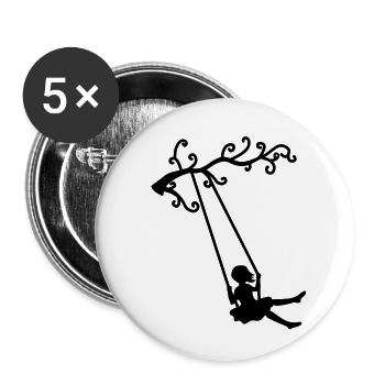 swing girl, schaukel - Buttons klein 25 mm (5er Pack) - Weiß - Vorne