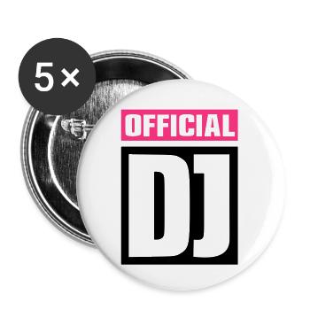 Official DJ - Buttons small 1''/25 mm (5-pack) - white - Front