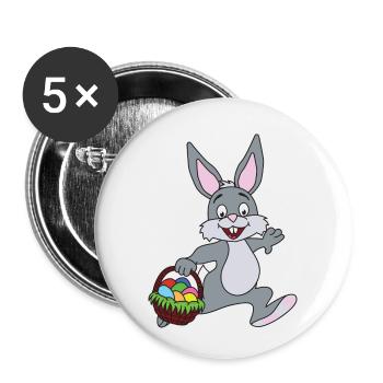 Ostern Osterhase - Buttons klein 25 mm (5er Pack) - Weiß - Vorne