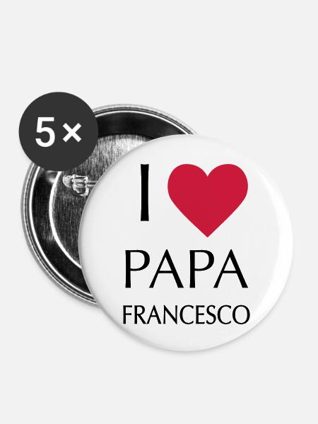ICH LIEBE DAD FRANCESCO - Buttons klein 25 mm (5er Pack) - Weiß