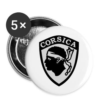 Corsica Blason - Buttons small 1''/25 mm (5-pack) - white - Front