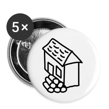Wood Before The Cottage - Buttons klein 25 mm (5er Pack) - Weiß - Vorne