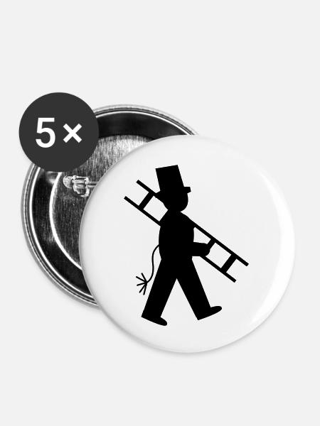 schornsteinfeger - Buttons klein 25 mm (5er Pack) - Weiß
