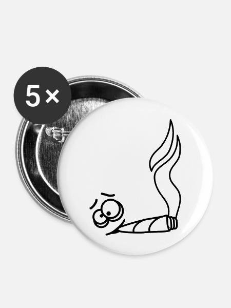 Joint Smoker - Buttons klein 25 mm (5er Pack) - Weiß