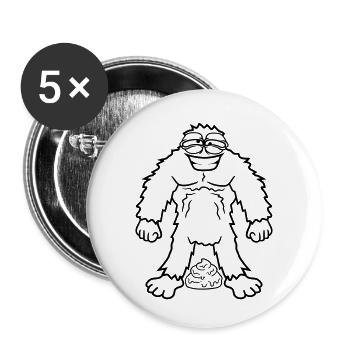 haufen kacke haeufchen gestank scheisse kot yeti m - Buttons klein 25 mm (5er Pack) - Weiß - Vorne
