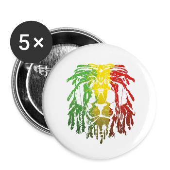 Lion of Judah - Buttons small 1''/25 mm (5-pack) - white - Front