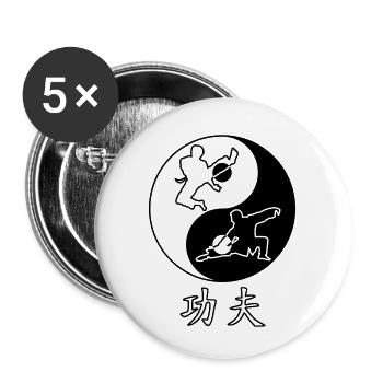 Kung Fu - Buttons klein 25 mm (5er Pack) - Weiß - Vorne