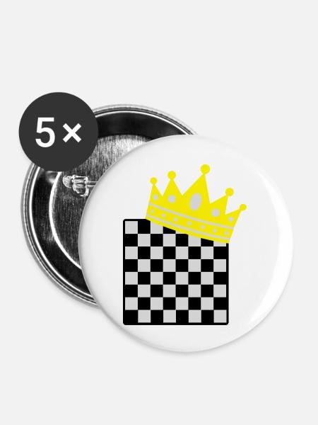 chess king - Buttons klein 25 mm (5er Pack) - Weiß