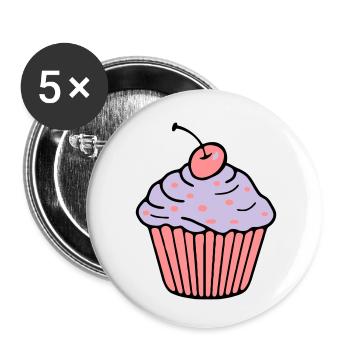 Cupcake - Buttons small 1''/25 mm (5-pack) - white - Front