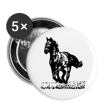 Beautiful horse design. Ideal for everyone. - Buttons small 1''/25 mm (5-pack) - white - Front