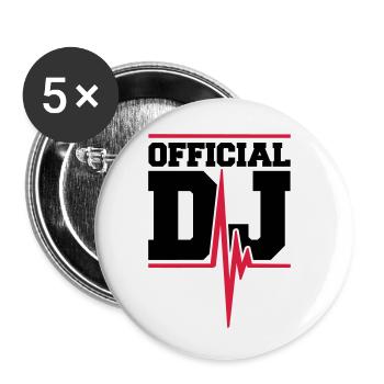 Official DJ Music Pulse - Buttons small 1''/25 mm (5-pack) - white - Front