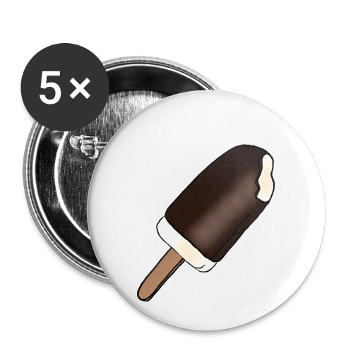 Eis am Stiel mit Schokoladenüberzug - Buttons klein 25 mm (5er Pack)