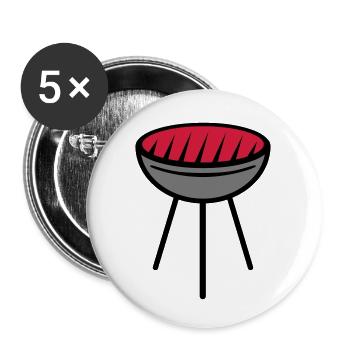 Grill - Lot de 5 petits badges (25 mm) - blanc - Devant