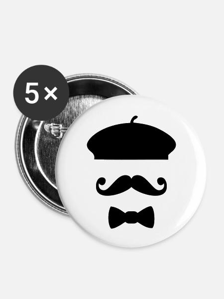 Die Französisch-Touch - Buttons klein 25 mm (5er Pack) - Weiß