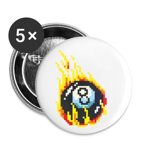 Pixelart No. 2 (Burning 8-Ball) - Farbe/colour - Buttons klein 25 mm (5er Pack)