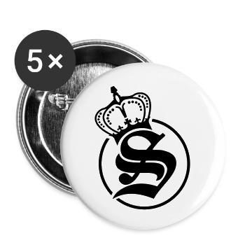 s_letter_f1 - Buttons klein 25 mm (5er Pack) - Weiß - Vorne