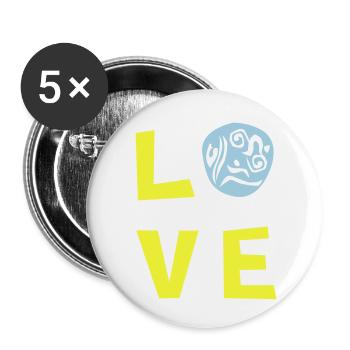 LOVE TRI 2c - Buttons small 1''/25 mm (5-pack) - white - Front