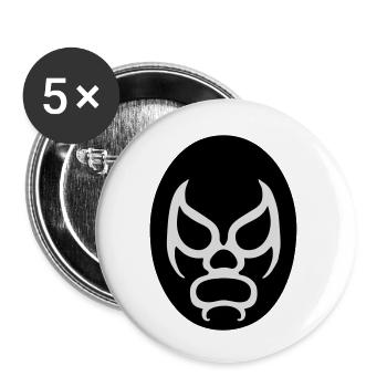 lucha libre wrestling mask geek bad angry - Lot de 5 petits badges (25 mm) - blanc - Devant