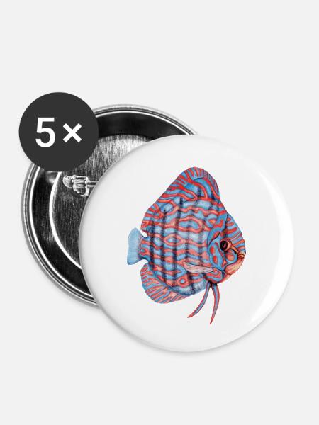 Diskus - Buttons klein 25 mm (5er Pack) - Weiß