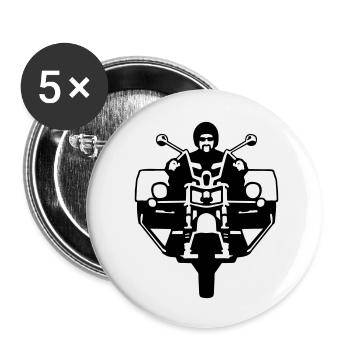 trike trike biker rider a motorcycle 3 wheeled - Buttons small 1''/25 mm (5-pack) - white - Front