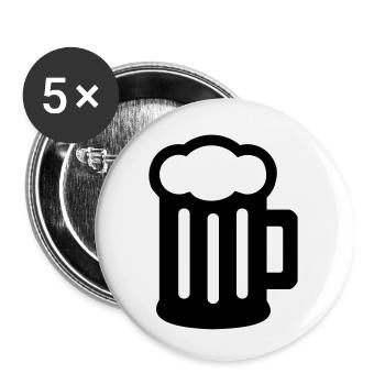 Beer - Buttons small 1''/25 mm (5-pack) - white - Front
