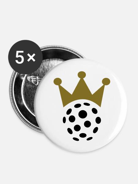 Floorball - Buttons klein 25 mm (5er Pack) - Weiß