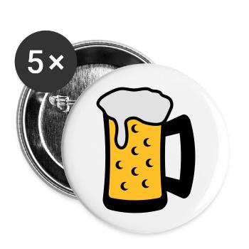 Beer Glas - Buttons small 1''/25 mm (5-pack) - white - Front