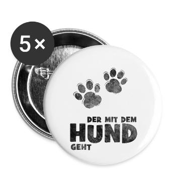 Who goes with the dog - Buttons small 1''/25 mm (5-pack) - white - Front