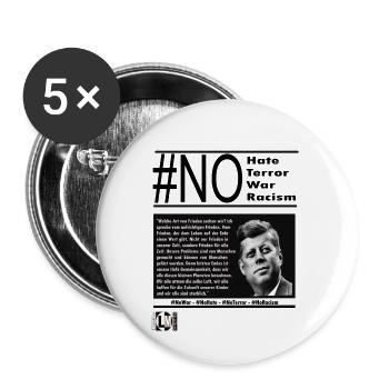 NoHate Kennedy cite l'allemand - Lot de 5 petits badges (25 mm) - blanc - Devant