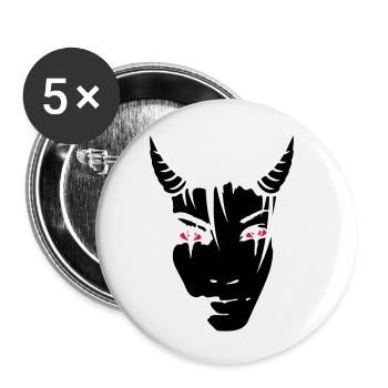 Devil girl - Buttons small 1''/25 mm (5-pack) - white - Front