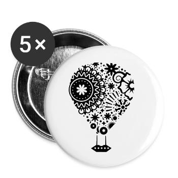 A hot air balloon - Buttons small 1''/25 mm (5-pack) - white - Front