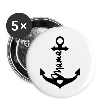 Anker mama - Buttons klein 25 mm (5er Pack) - Weiß - Vorne