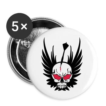 Dart Totenkopf - Buttons klein 25 mm (5er Pack) - Weiß - Vorne