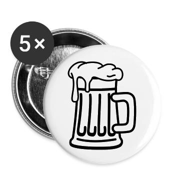 bier_f1 - Buttons small 1''/25 mm (5-pack) - white - Front