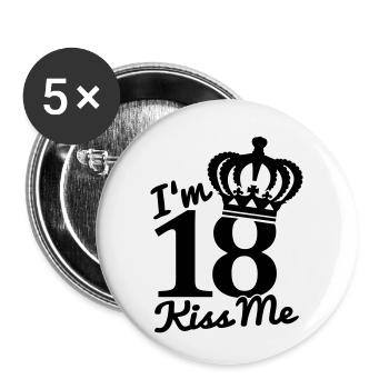 im_18_kiss_me_f1 - Buttons small 1''/25 mm (5-pack) - white - Front