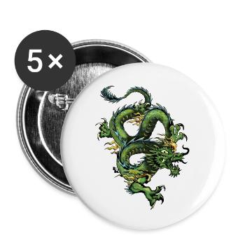 Chinese dragon 202 - Buttons small 1''/25 mm (5-pack) - white - Front