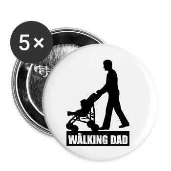 Walking Dad - Buttons klein 25 mm (5er Pack) - Weiß - Vorne
