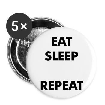 Fun eat sleep - insert your own text here - repeat - Buttons small 1''/25 mm (5-pack) - white - Front