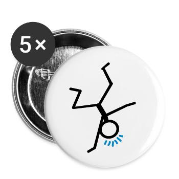Breakdance - Buttons klein 25 mm (5er Pack) - Weiß - Vorne