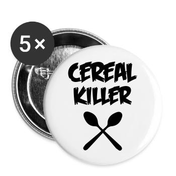 CEREAL KILLER (Muesli / cornflakes) - Lot de 5 petits badges (25 mm) - blanc - Devant