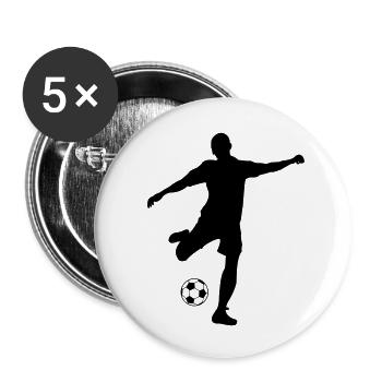 fussballer - Buttons klein 25 mm (5er Pack) - Weiß - Vorne