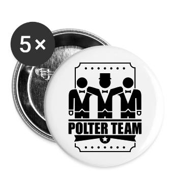 polter_team_1f1 - Buttons klein 25 mm (5er Pack) - Weiß - Vorne
