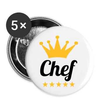 Chef - Buttons klein 25 mm (5er Pack) - Weiß - Vorne