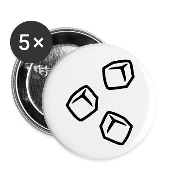 Cube de glace - Lot de 5 petits badges (25 mm) - blanc - Devant