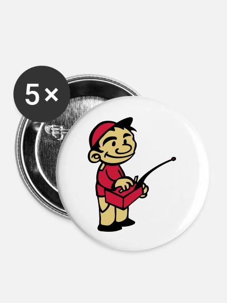 modell Kind mit Modellfunksteuerung - Buttons klein 25 mm (5er Pack) - Weiß