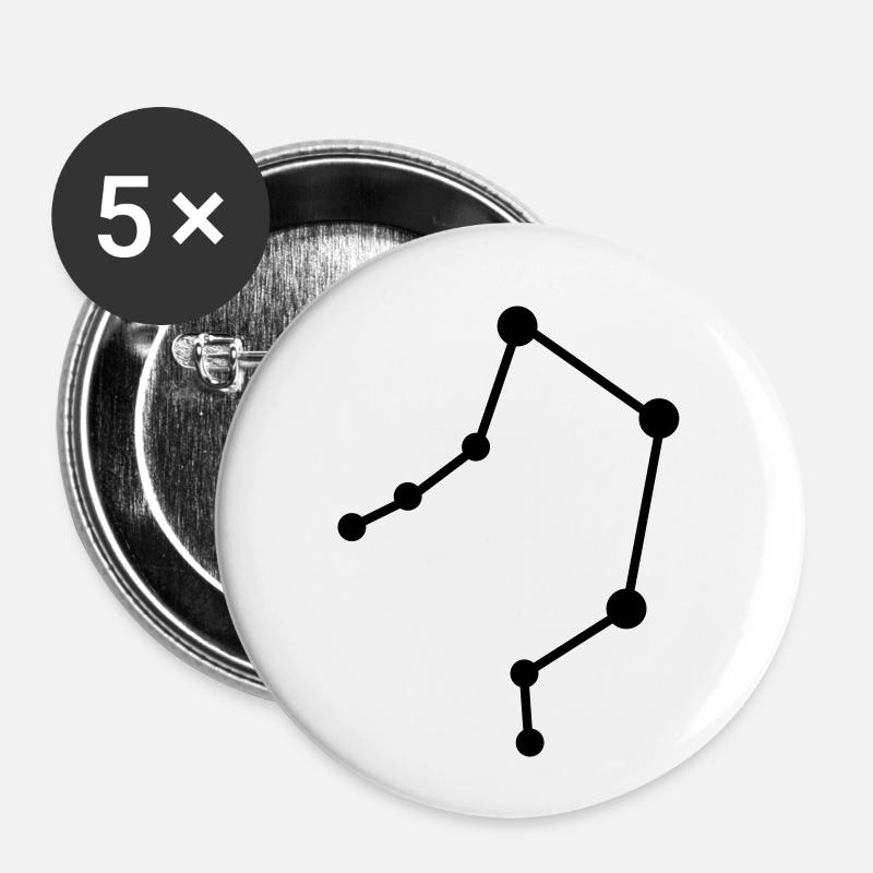 Zodiac Libra - Buttons small 1''/25 mm (5-pack) - white