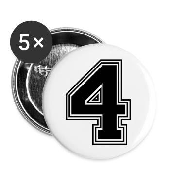 4_number_4_(s31) - Buttons small 1''/25 mm (5-pack) - white - Front