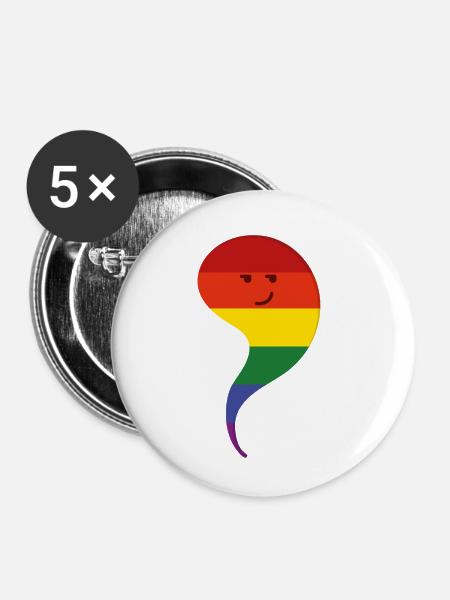 LGBT-Geist - Buttons klein 25 mm (5er Pack) - Weiß